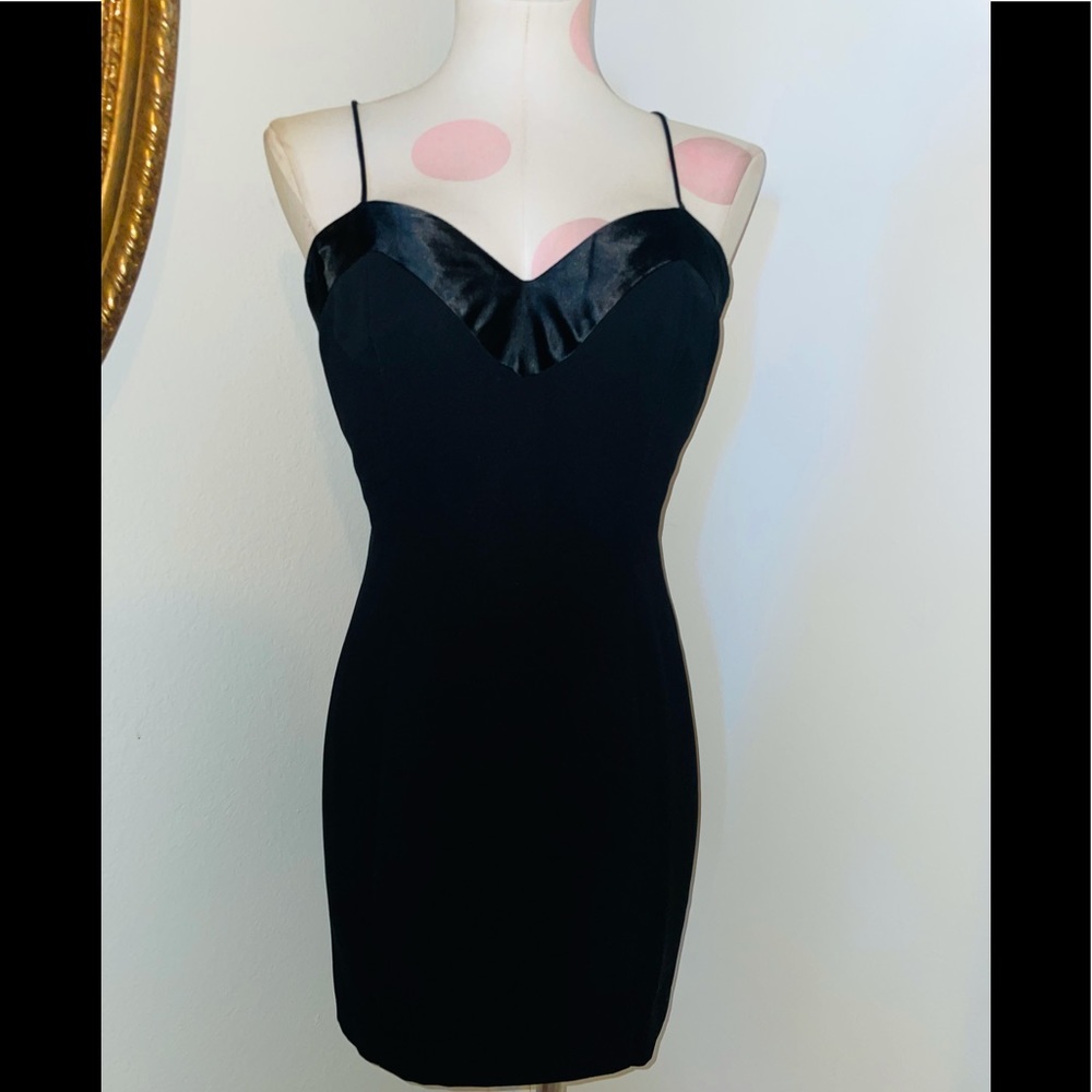 Trilogy by Rampage Vintage 90s Little Black Dress Criss Cross Back Sz 4